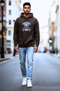Zingleberry “Skull Power” Acid Wash Hoodie – Oversized Fit for Men & Women
