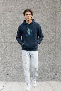 Zingleberry Brain Tech Graphic Acid Wash unisex Hoodie for Men & Women