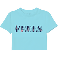 Zingleberry Exclusive Feels Printed Soft Sky Blue Crop Top for women