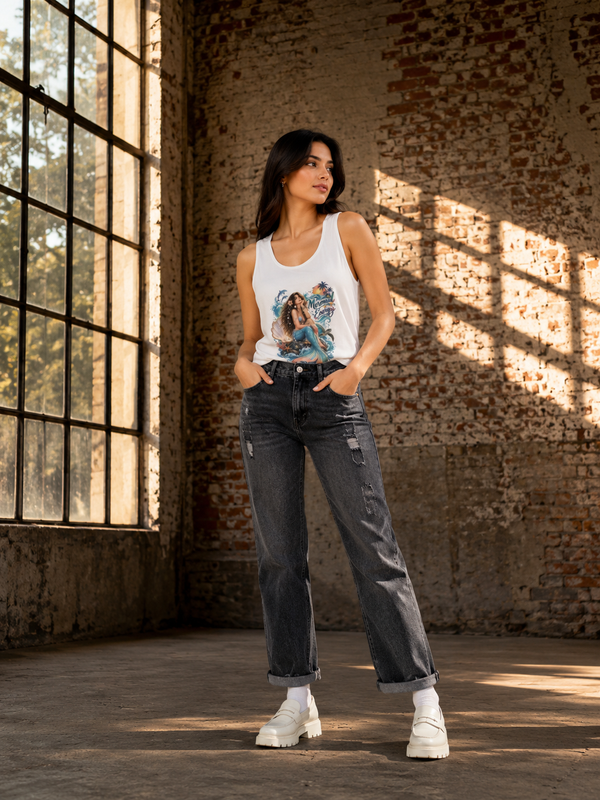 Zingleberry Mermaid Energy Premium Women’s Cotton Tank Top
