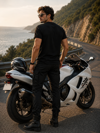 Zingleberry Premium Motorcycle Community Bikers Black T-Shirt For Men
