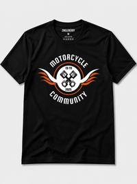 Zingleberry Premium Motorcycle Community Bikers Black T-Shirt For Men