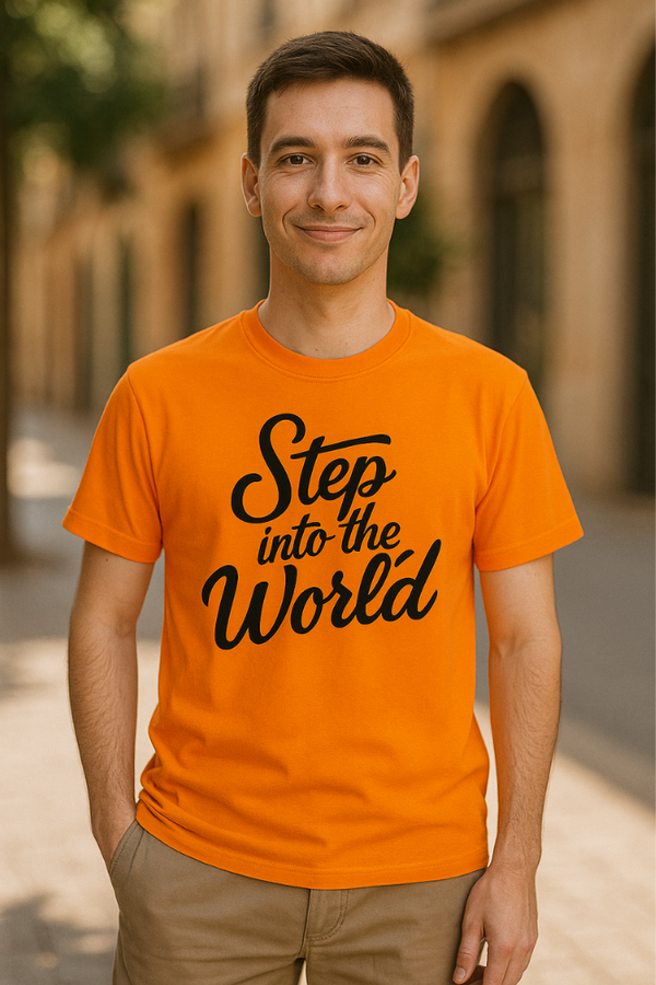 Zingleberry Premium Orange Confidence Graphic Cotton T-Shirts- Step into world