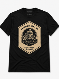 Zingleberry Pemium Motor Club 1948 Black Biker Cotton T-Shirt For Men