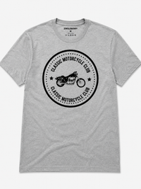 Zingleberry Premium Classic Motorcycle Club Grey Melange Biker Cotton T-shirt For Men