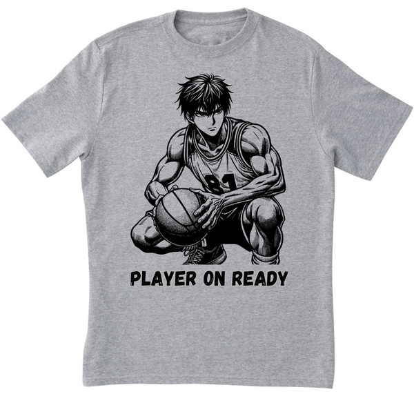 Zingle Berry Player On Ready Grey Melange T-Shirt For Boys