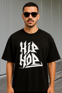 Zingleberry Hip Hop Oversized Black Tee – Graphic Print for Men & Women