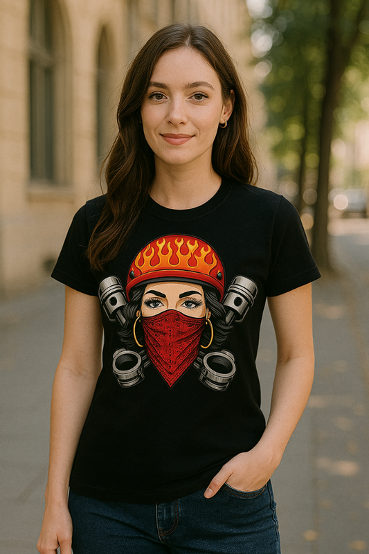 Zingleberry Biker Edition Tee – Soft Cottom Fabric for Women Riders