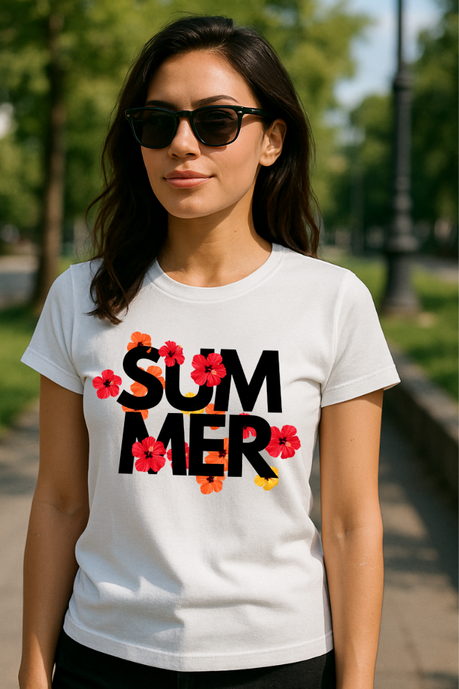 Zingle Berry Exclusive Summer Special White T-Shirt For Women