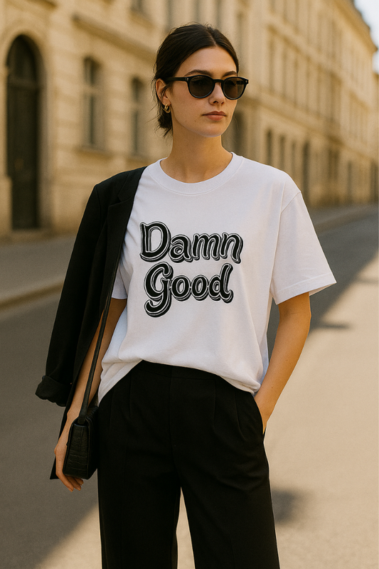 ZingleBerry Oversized ‘Damn Good’ Tee – Unisex Retro Typography Style