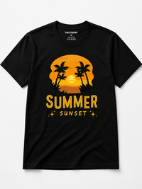 Zingleberry Premium Exclusive Summer Sunset Black T-Shirt For Men