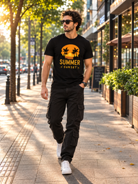 Zingleberry Premium Exclusive Summer Sunset Black T-Shirt For Men