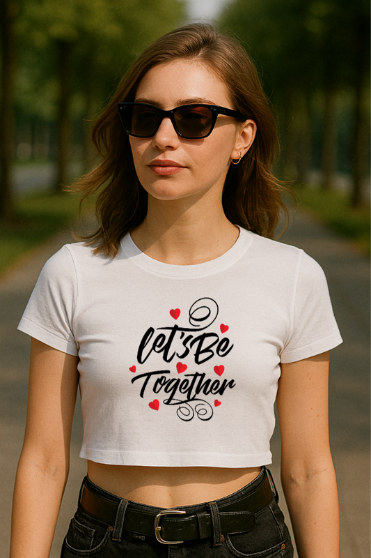 Zingleberry Exclusive Stronger Together Printed white Crop Top for women