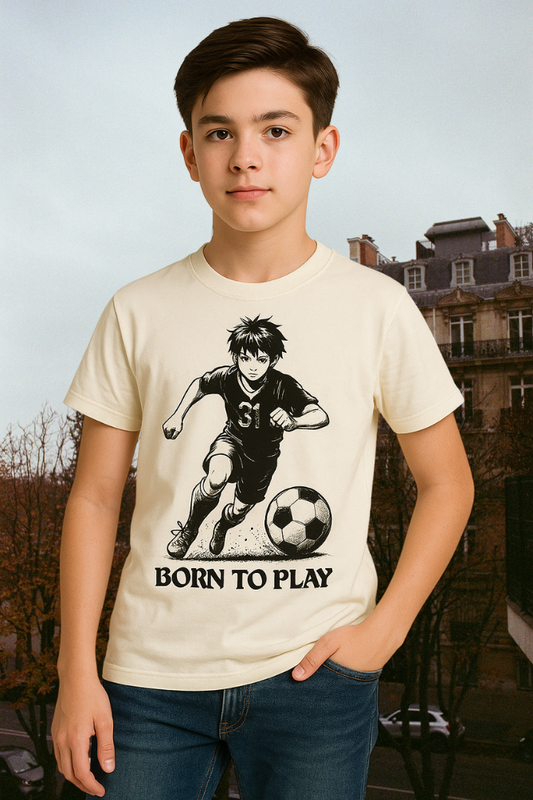 Zingle Berry Born To Play Off-White T-Shirt For Boys