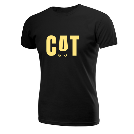 Zingleberry Exclusive CAT Printed Cotton Black T-shirt For Women