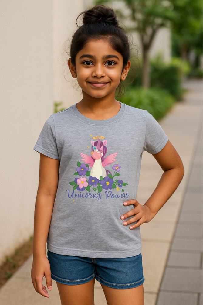 Zingle Berry Girl Classic Crew T-Shirt Grey Melange