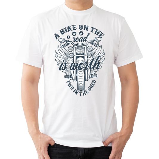 Biker Life Quote T-Shirt – Road Over Shed Motorcycle Graphic Shirt