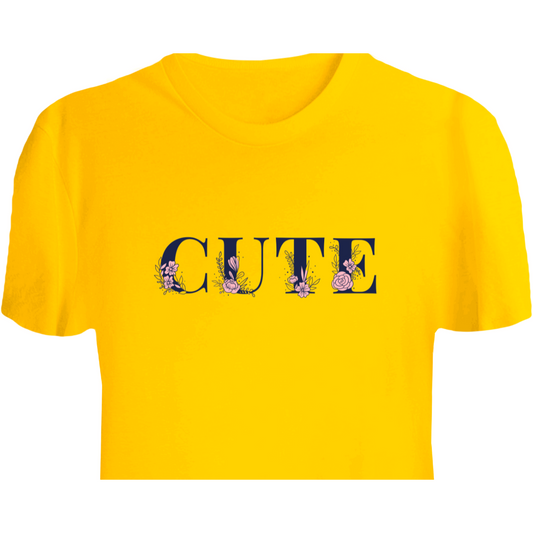 Zingleberry Exclusive Cute Printed Yellow Crop Top for women