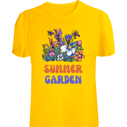 Zingleberry Exclusive Summer Garden Printed Cotton T-shirt For Women