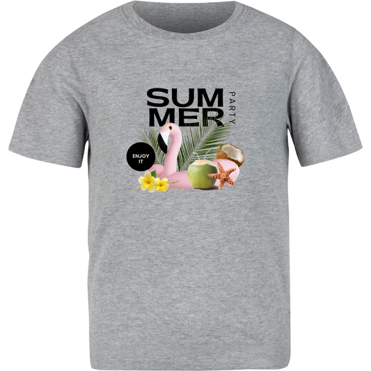 Zingle Berry Exclusive Summer Printed Grey Melange T-Shirt For Women