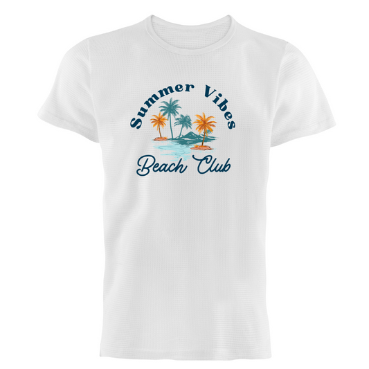 Zingle Berry Exclusive Summer Beach Club White T-Shirt For Women