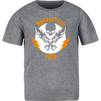 Motocycle Club Dark Grey Melange Biker Premium Cotton T-Shirt For Men
