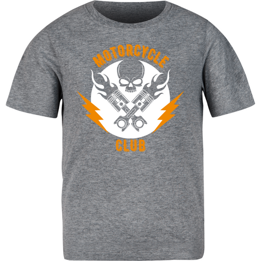 Motocycle Club Dark Grey Melange Biker Premium Cotton T-Shirt For Men