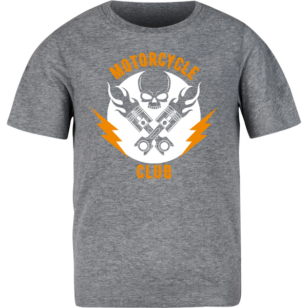 Motocycle Club Dark Grey Melange Biker Premium Cotton T-Shirt For Men