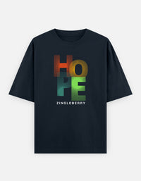 Front_Side of  Hope Printed Cotton Blue Tshirt 