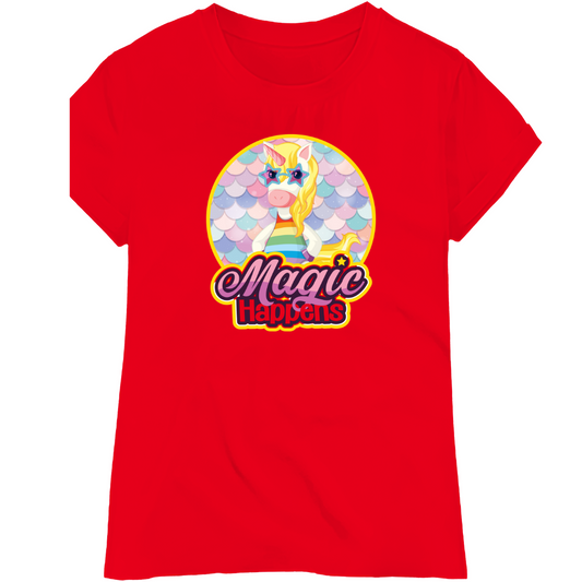 Zingle Berry Girl Classic Crew T-Shirt Red
