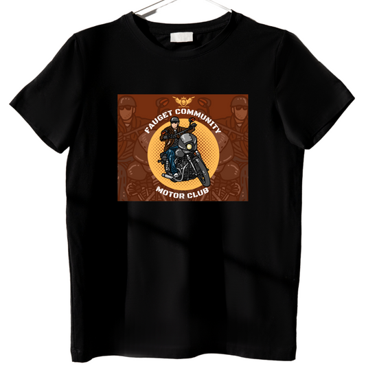 Motor Club Biker Cotton Black Premium T-Shirt For Men