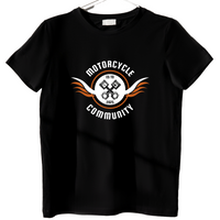 Motorcycle Community Bikers Premium Cotton Black T-Shirt For Men
