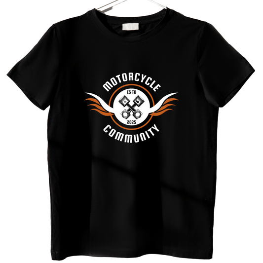 Motorcycle Community Bikers Premium Cotton Black T-Shirt For Men