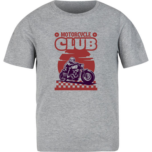 Motor Club Bikers Premium Cotton Grey Melange T-shirt For Men