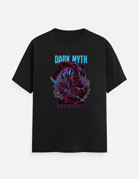 Zingleberry Dark Myth Premium Unisex Black Cotton T-Shirt front view featuring a futuristic gothic graphic print made from 100% pure cotton.